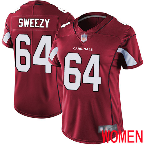 Arizona Cardinals Limited Red Women J.R. Sweezy Home Jersey NFL Football #64 Vapor Untouchable